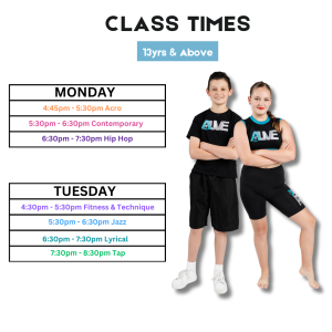 High School 2 - A-Live Performing Arts Sydney Preschool Timetable 13 - A-Live Performing Arts Sydney